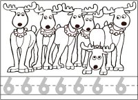 Six Reindeer Number Worksheet