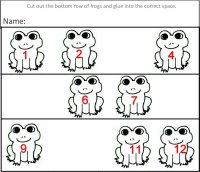 Frog Number Cut & Paste Worksheet