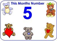 Toddler number 5 five display poster